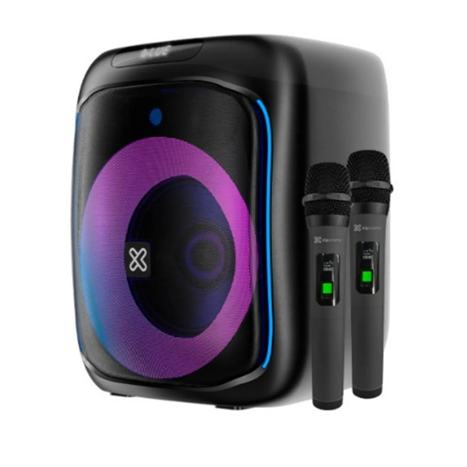 Klip Xtreme BoomBlaster Pro KLS-655-2M, Parlante Bluetooth 1800W PMPO, 2 Micrófonos Inalámbricos, Negro 2