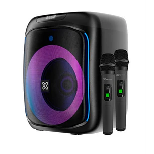 Klip Xtreme BoomBlaster Pro KLS-655-2M, Parlante Bluetooth 1800W PMPO, 2 Micrófonos Inalámbricos, Negro
