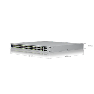 Ubiquiti UniFi USW-Pro-48-PoE Switch L3 48 Puertos, 40 PoE+, 8 PoE++, 4 SFP+ 10G, 600W