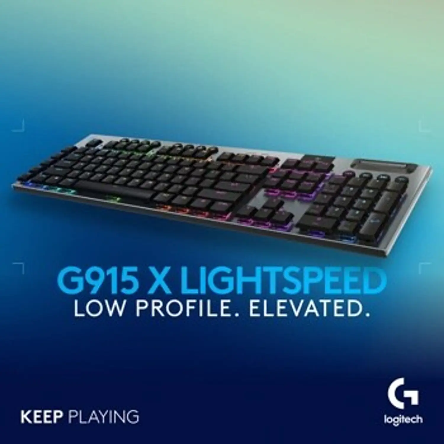 Logitech G915 X LIGHTSPEED, Teclado Gamer Inalámbrico Tamaño Completo, Perfil Bajo RGB, Negro 9
