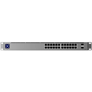 Ubiquiti UniFi USW-24 Switch L2, 24 Puertos Gigabit, 2 SFP, 52 Gbps, Pantalla 1.3″, Rack 1U