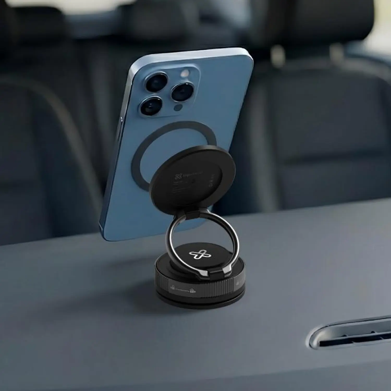 Klip Xtreme MagnoVac, Soporte Magnético para Celular, Ventosa al Vacío, Giro 360°, Negro 10