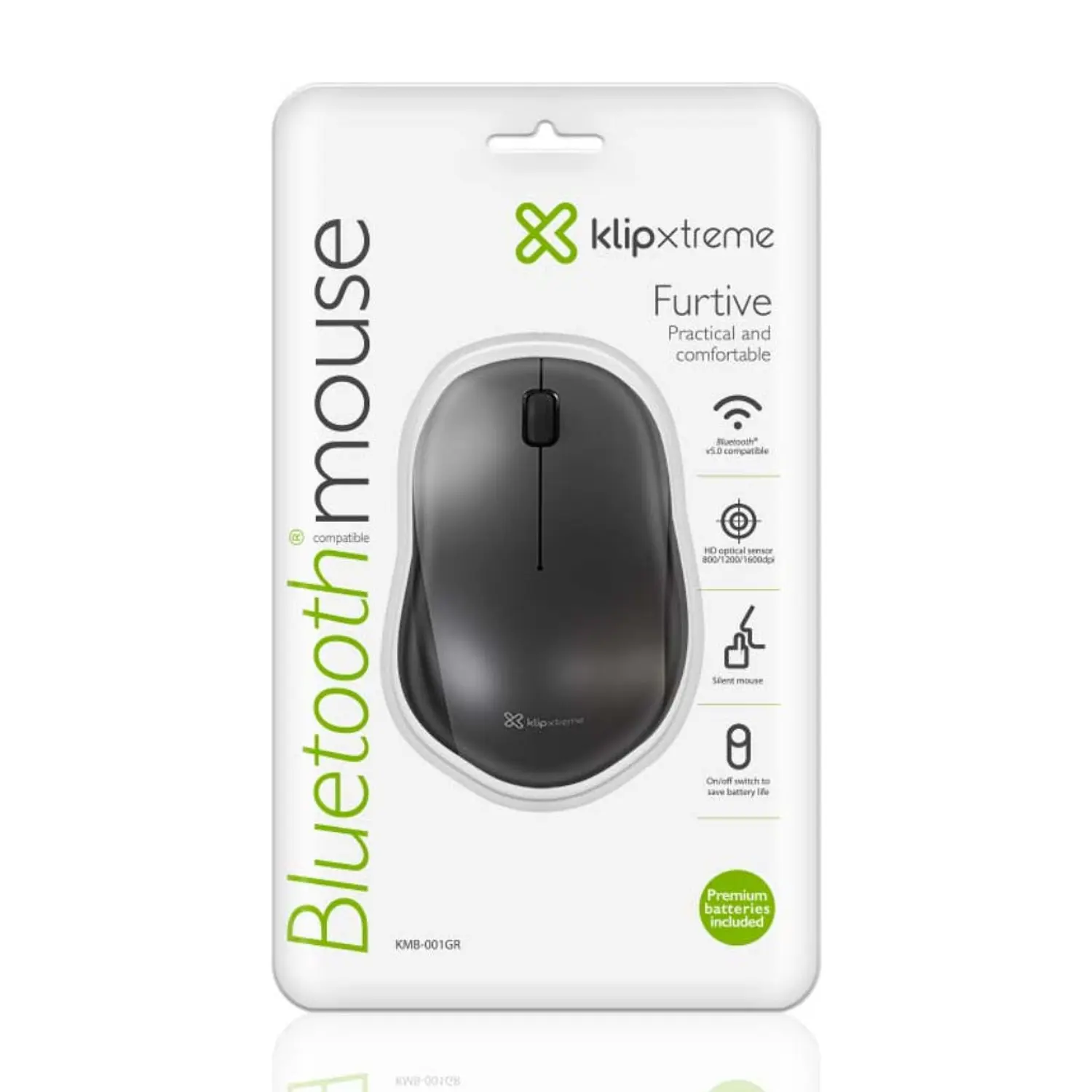 Klip Xtreme Furtive KMB-001GR, Mouse Inalámbrico Bluetooth 5.0, 1600 DPI, Gris 6
