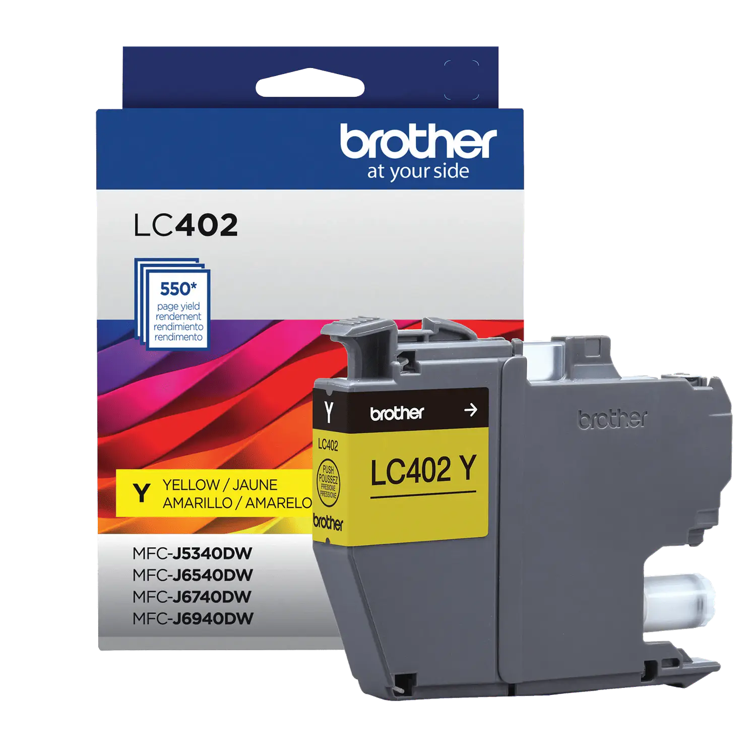 Brother LC402YS, Cartucho de Tinta Amarilla Original, Rendimiento Estándar, 550 Páginas 1