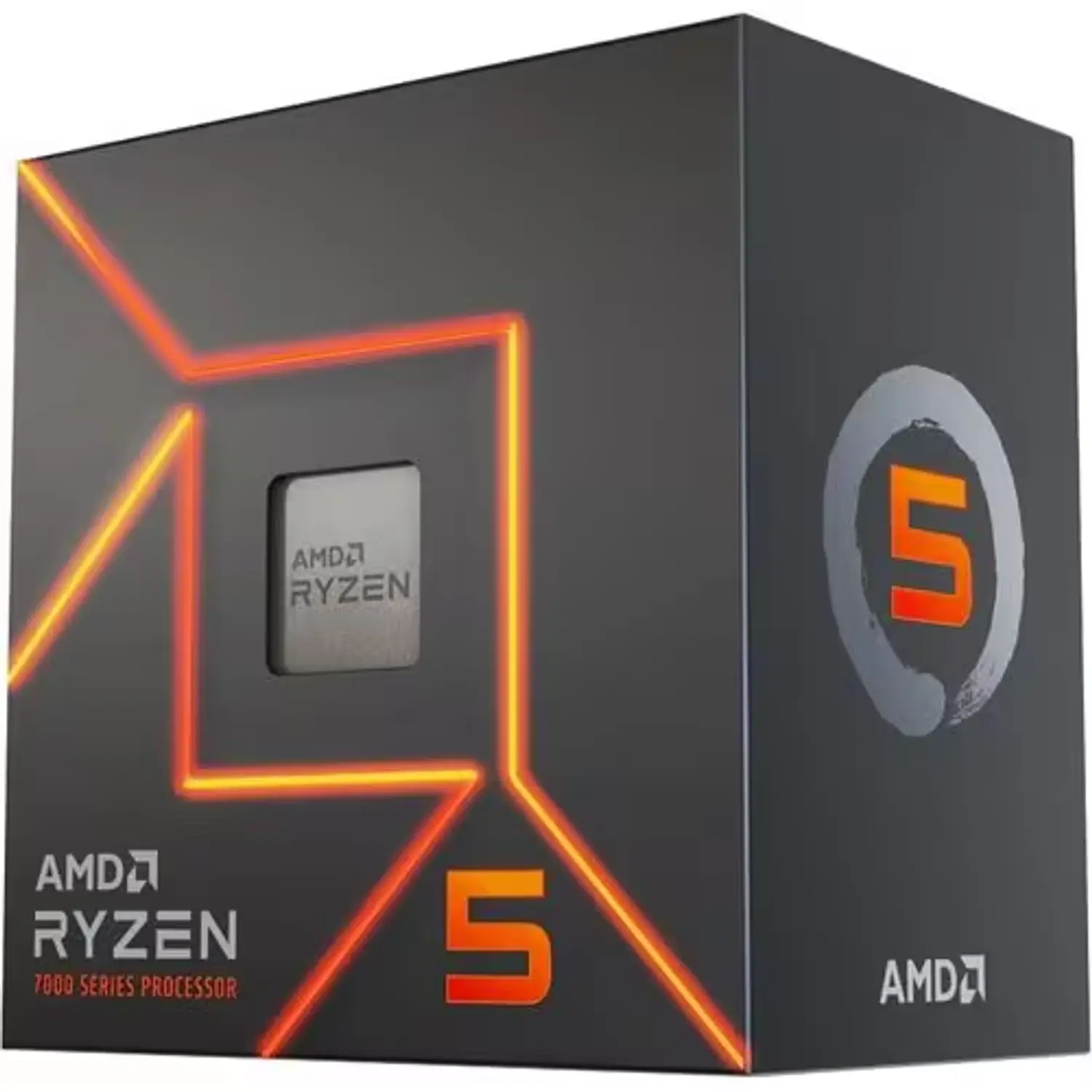 AMD Ryzen 5 7600, Procesador AM5, 6 Núcleos, 12 Hilos, 3.8/5.1 GHz, Radeon, Wraith Stealth