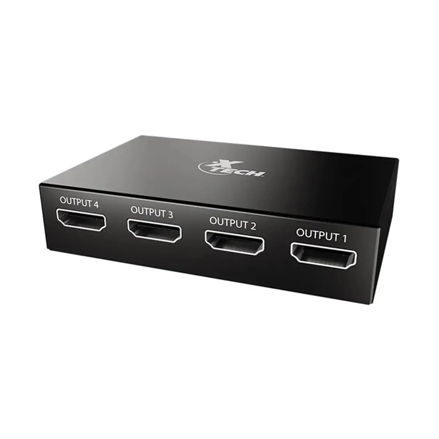 Xtech XHA-420, Splitter HDMI 1 Entrada a 4 Salidas, 4K 30Hz, 3D, con Adaptador 1