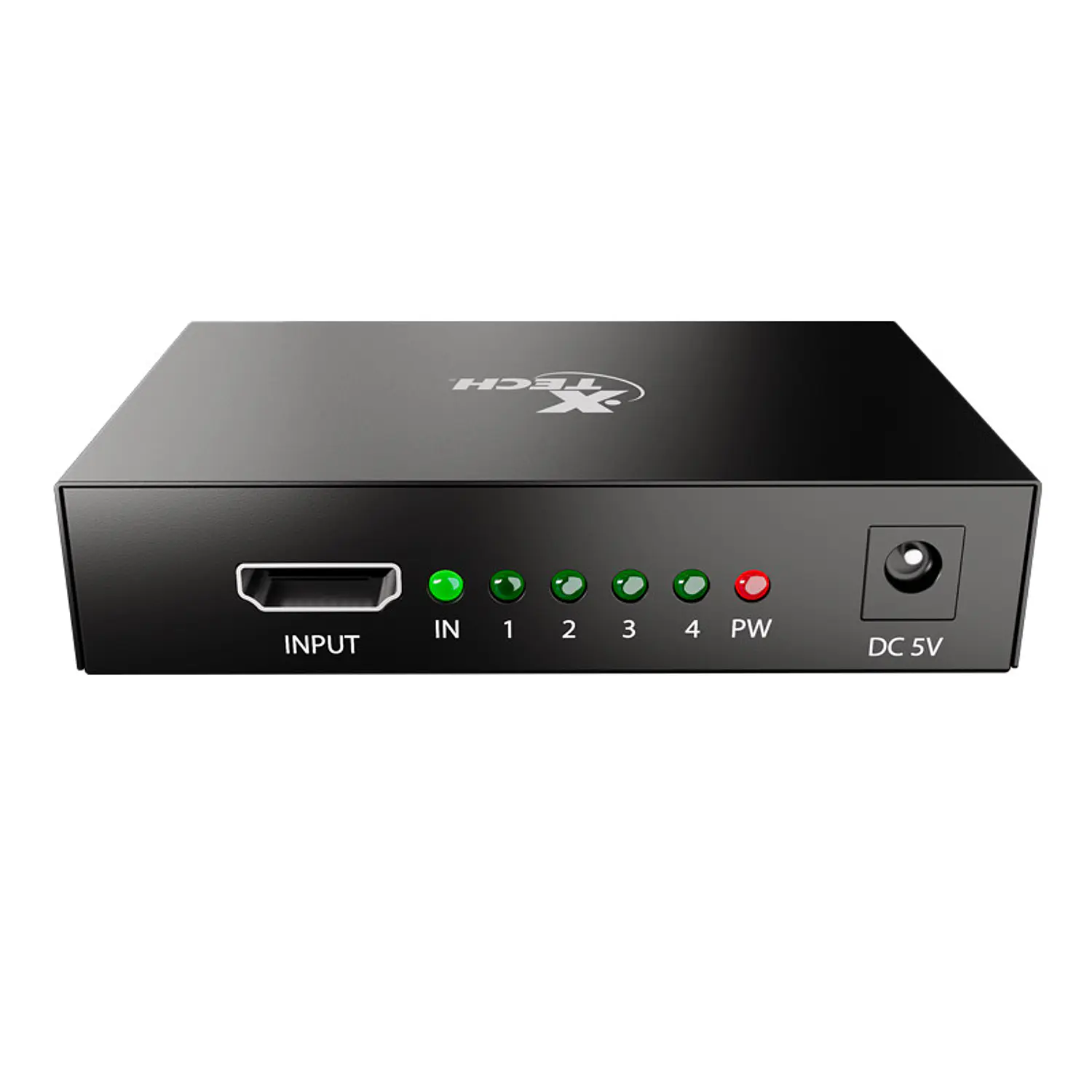 Xtech XHA-420, Splitter HDMI 1 Entrada a 4 Salidas, 4K 30Hz, 3D, con Adaptador 2