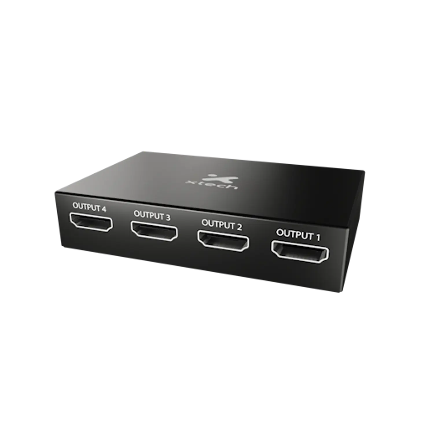 Xtech XHA-420, Splitter HDMI 1 Entrada a 4 Salidas, 4K 30Hz, 3D, con Adaptador 4
