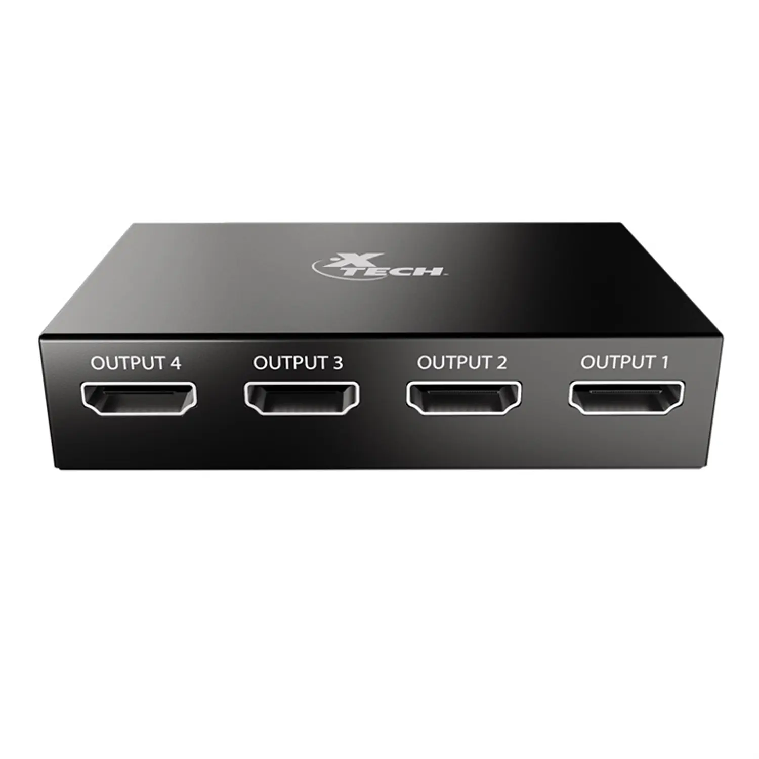 Xtech XHA-420, Splitter HDMI 1 Entrada a 4 Salidas, 4K 30Hz, 3D, con Adaptador 3