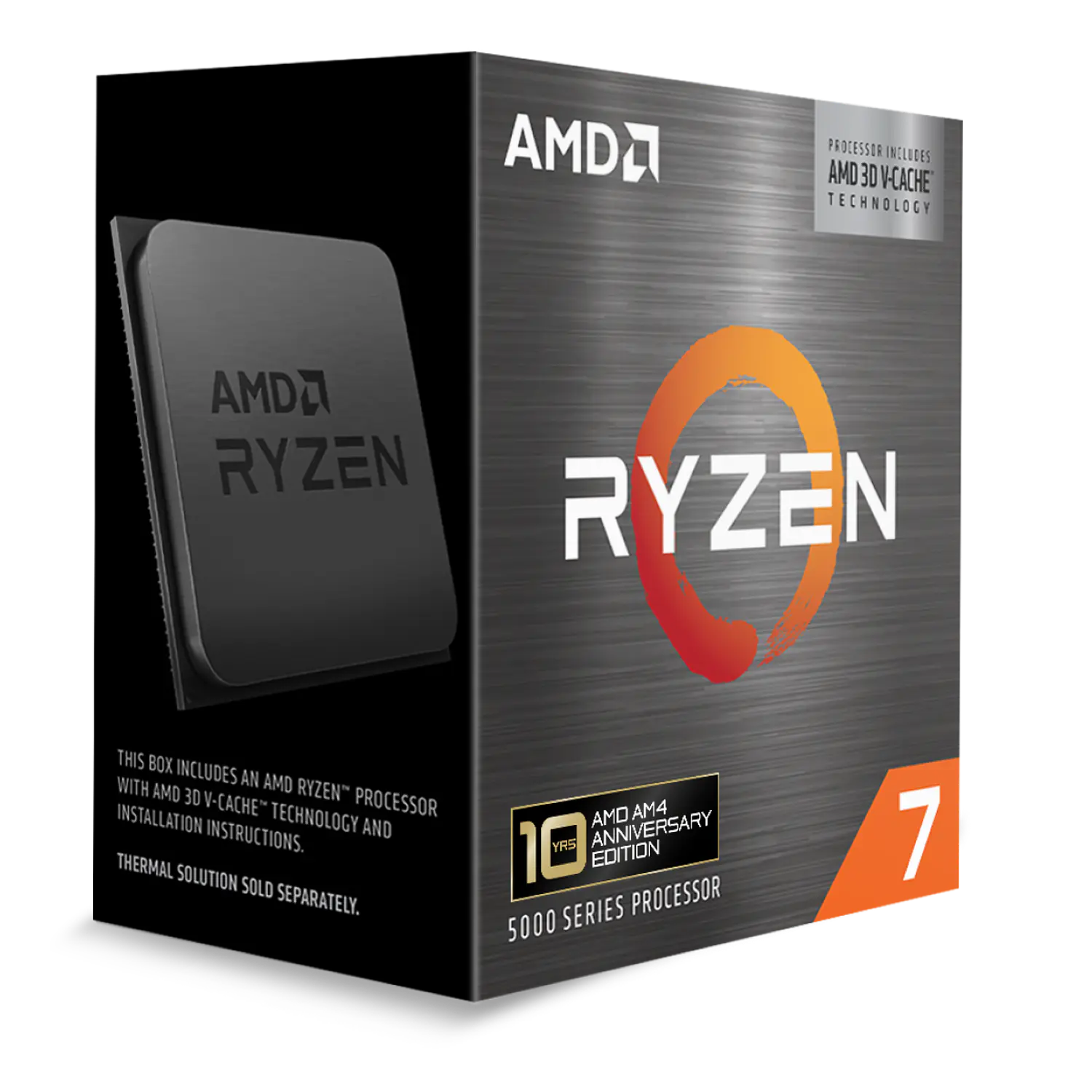 AMD Ryzen 7 5800X3D 10th Anniversary Edition, Procesador Gamer AM4, 8 Núcleos, 96MB Caché 5