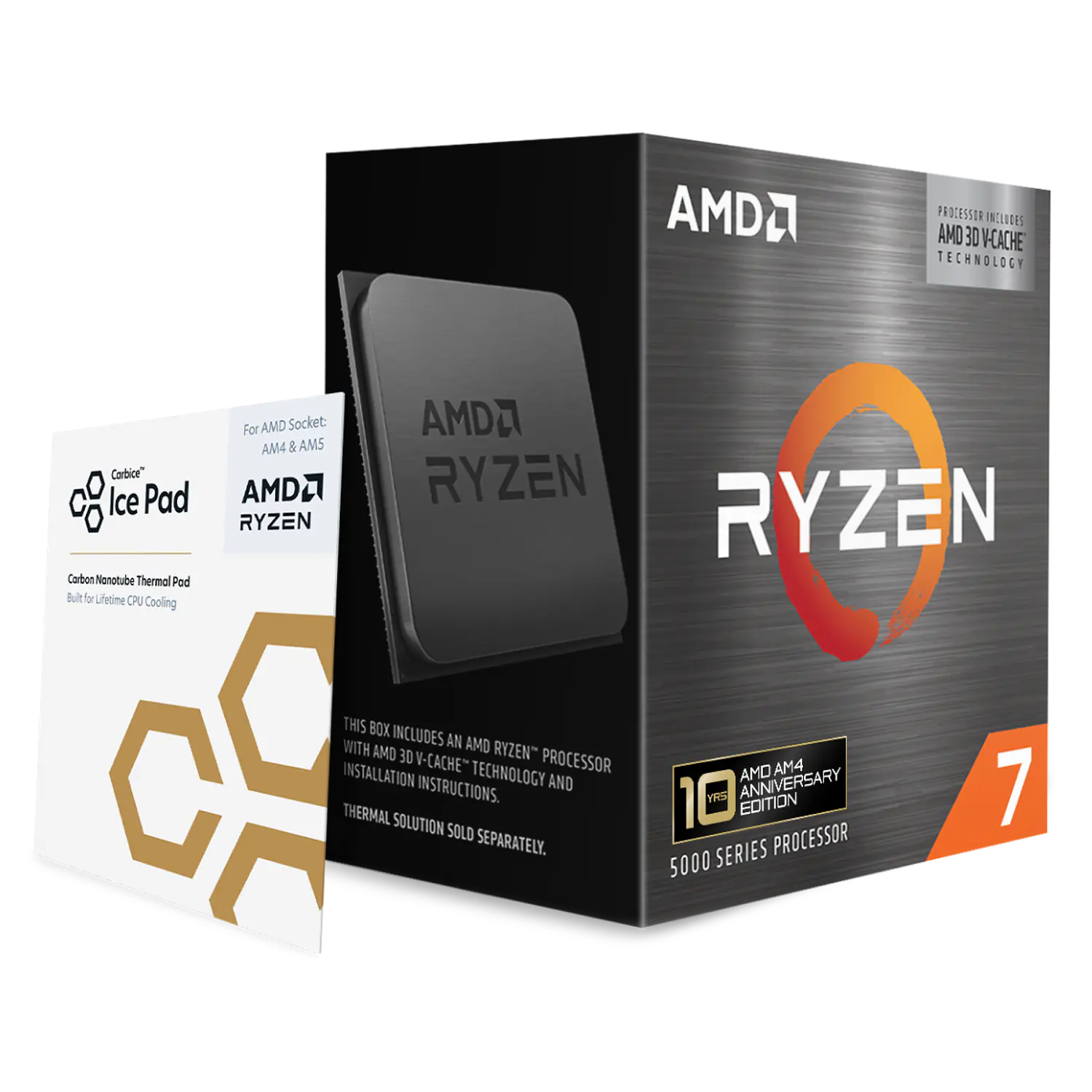 AMD Ryzen 7 5800X3D 10th Anniversary Edition, Procesador Gamer AM4, 8 Núcleos, 96MB Caché 2