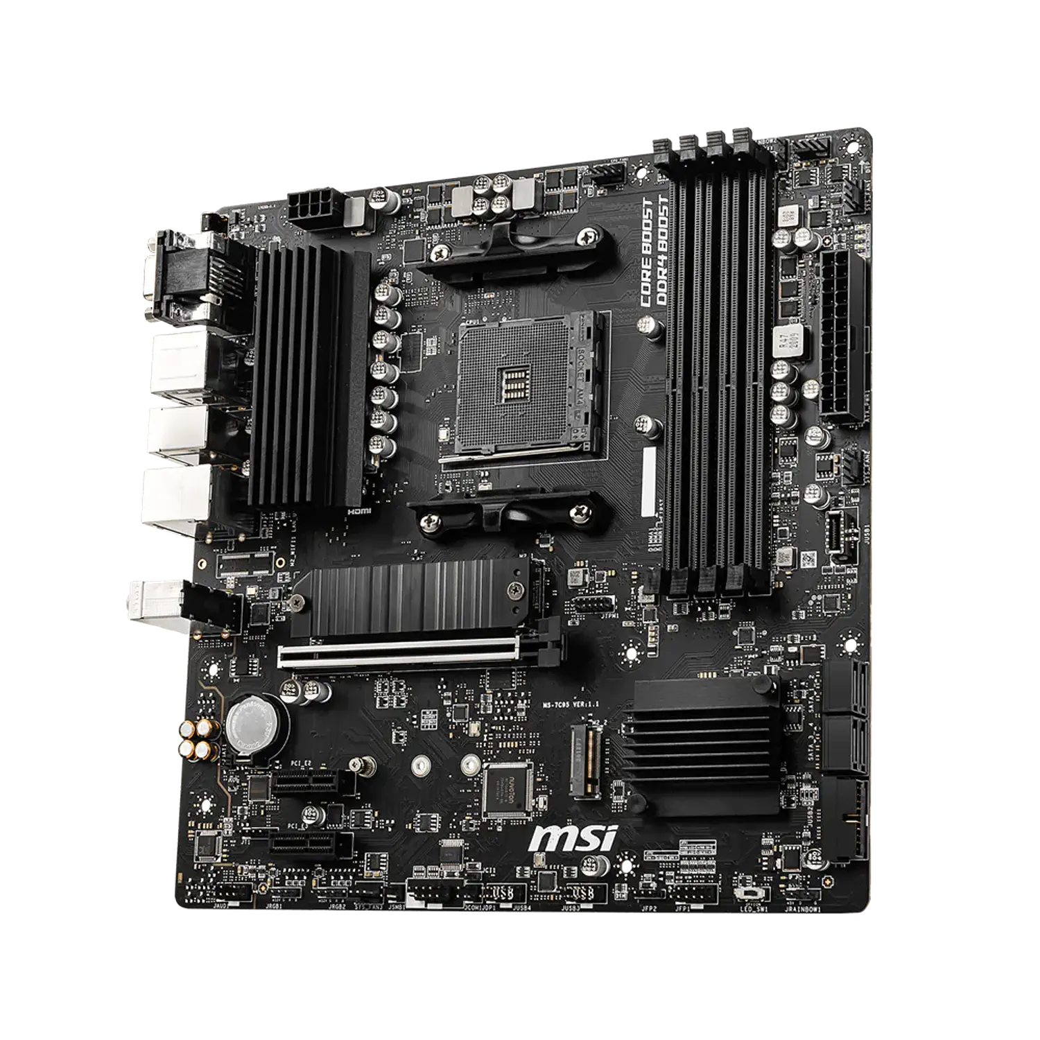 MSI B550M PRO-VDH, Placa Madre Micro-ATX AM4, DDR4 128GB, PCIe 4.0, 2x M.2, Gigabit LAN 3