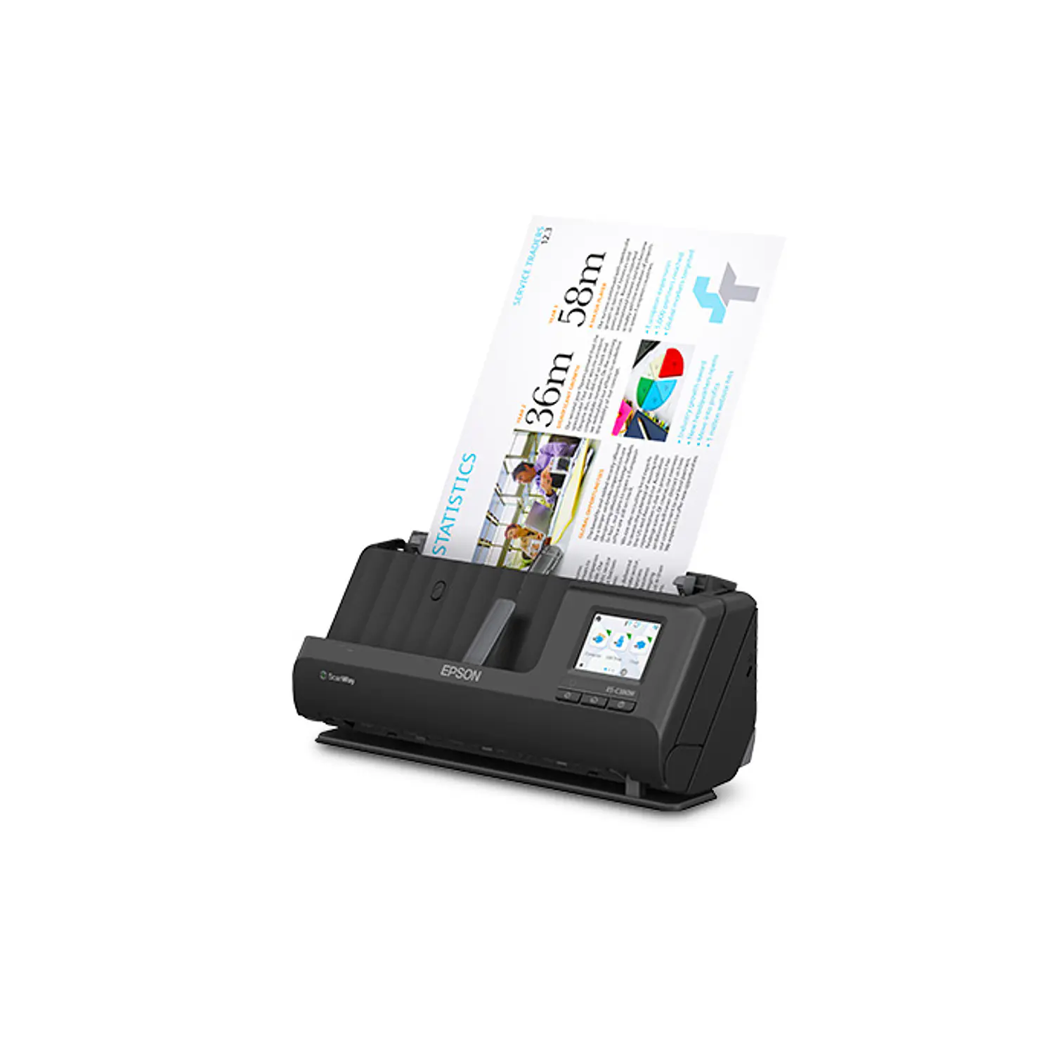 Epson WorkForce ES-C380W, Escáner Dúplex Wi‑Fi, 30 ppm, ADF 20 Hojas, Pantalla Táctil 2