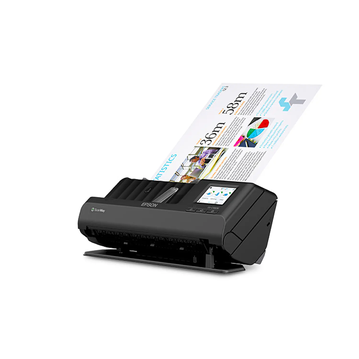 Epson WorkForce ES-C380W, Escáner Dúplex Wi‑Fi, 30 ppm, ADF 20 Hojas, Pantalla Táctil 3