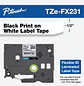 Brother TZe-FX231, Cinta Flexible ID Laminada, Negro sobre Blanco, 12 mm x 8 m - Miniatura 1
