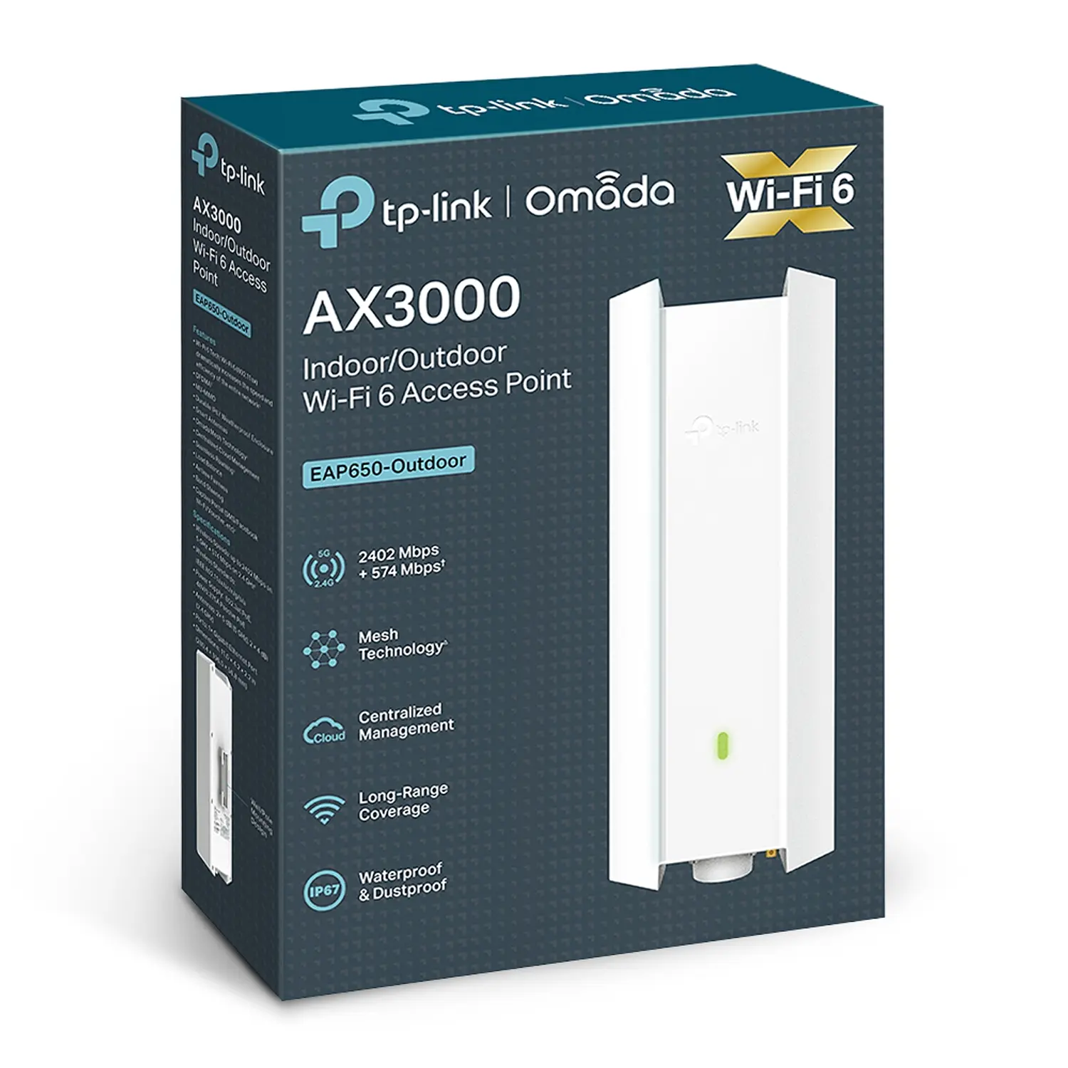 TP-Link Omada EAP650-Outdoor V1, Punto de Acceso Wi‑Fi 6 AX3000, PoE+, Mesh, Exterior 5