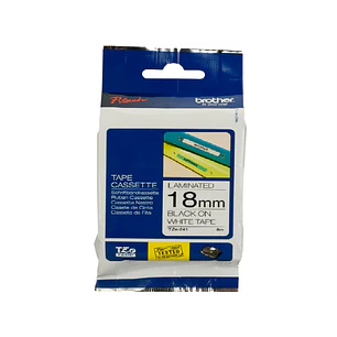 Brother TZe-241, Cinta Laminada Negro sobre Blanco, 18 mm x 8 m para P-touch