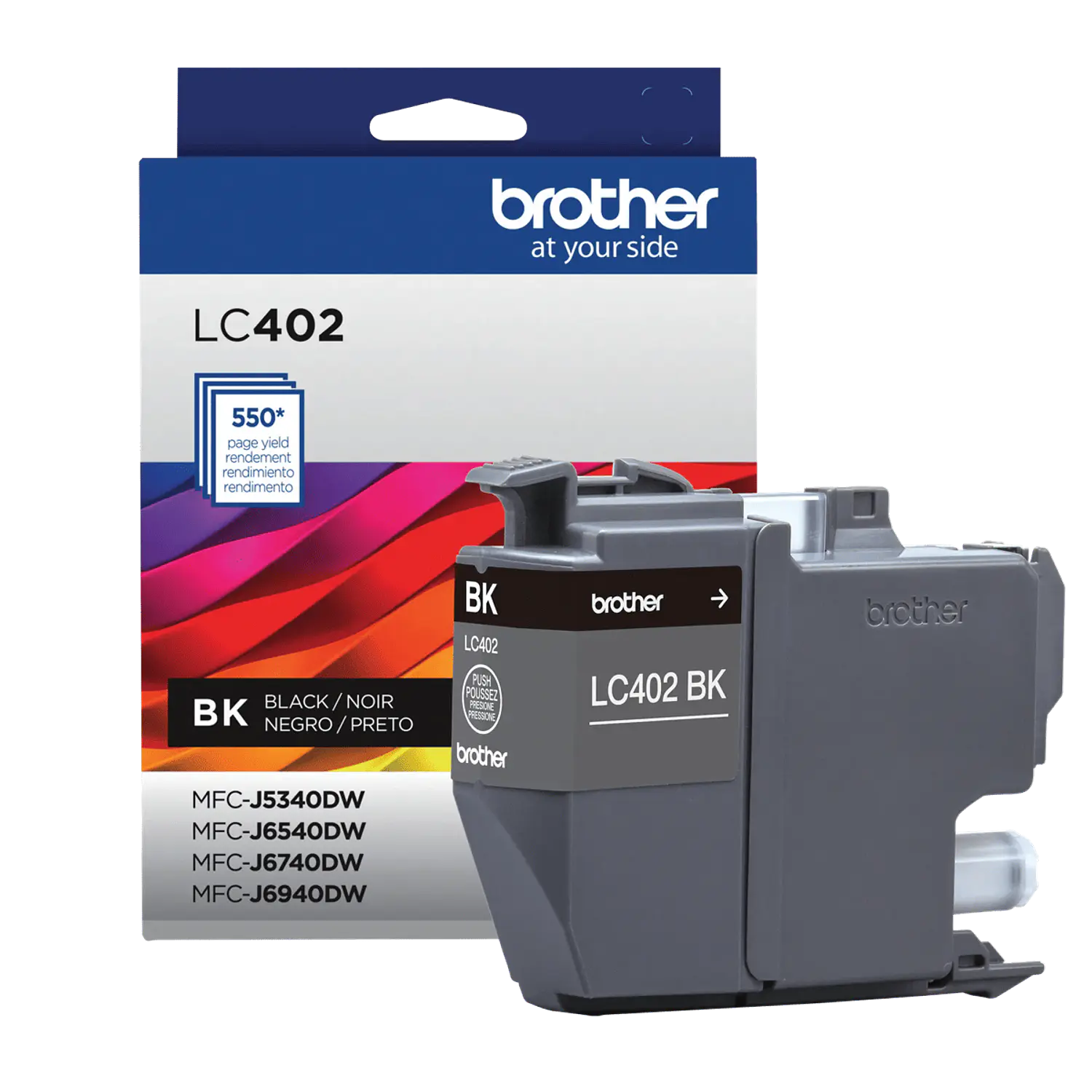 Brother LC402BK, Cartucho de Tinta Negra Original, 550 Páginas 1