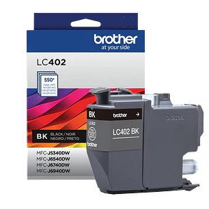 Brother LC402BK, Cartucho de Tinta Negra Original, 550 Páginas