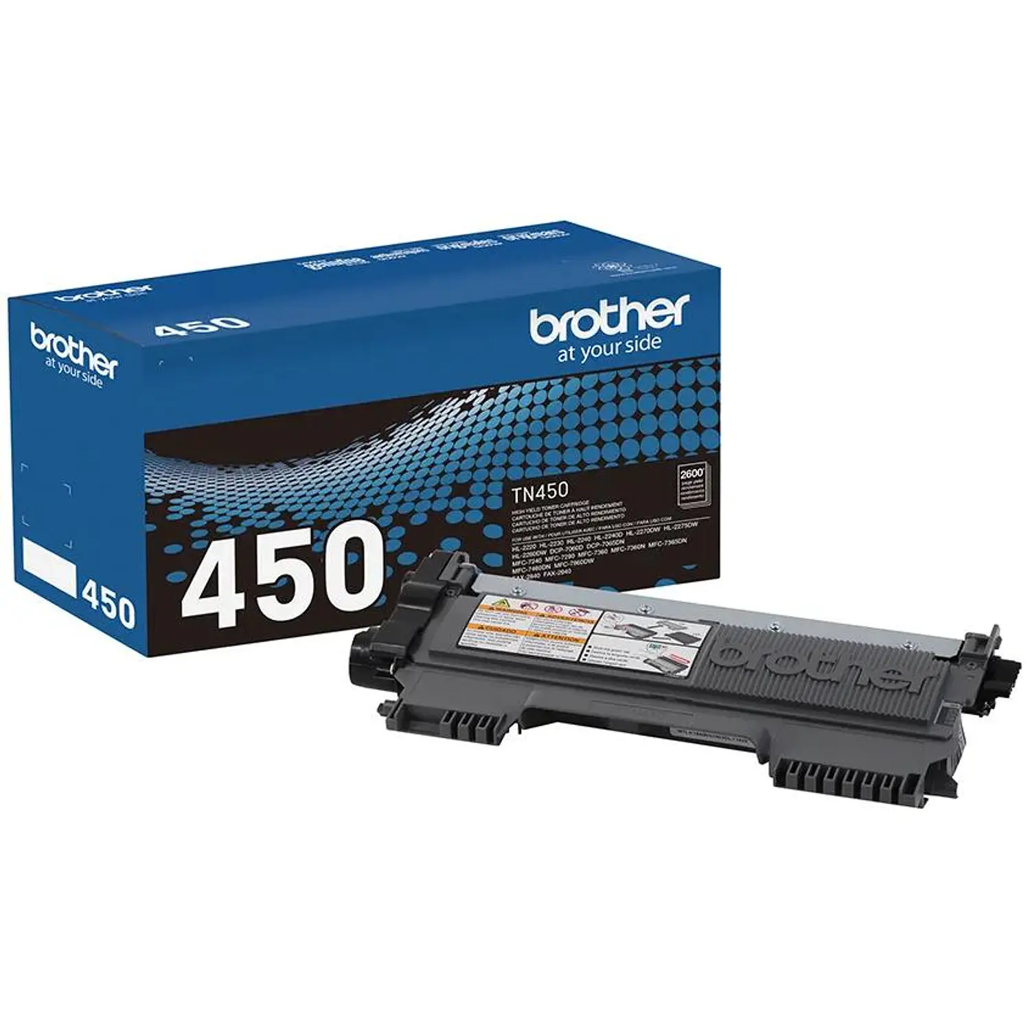 Brother TN450, Tóner Negro Original, Alto Rendimiento, 2600 Páginas, Para Impresoras HL y MFC 1