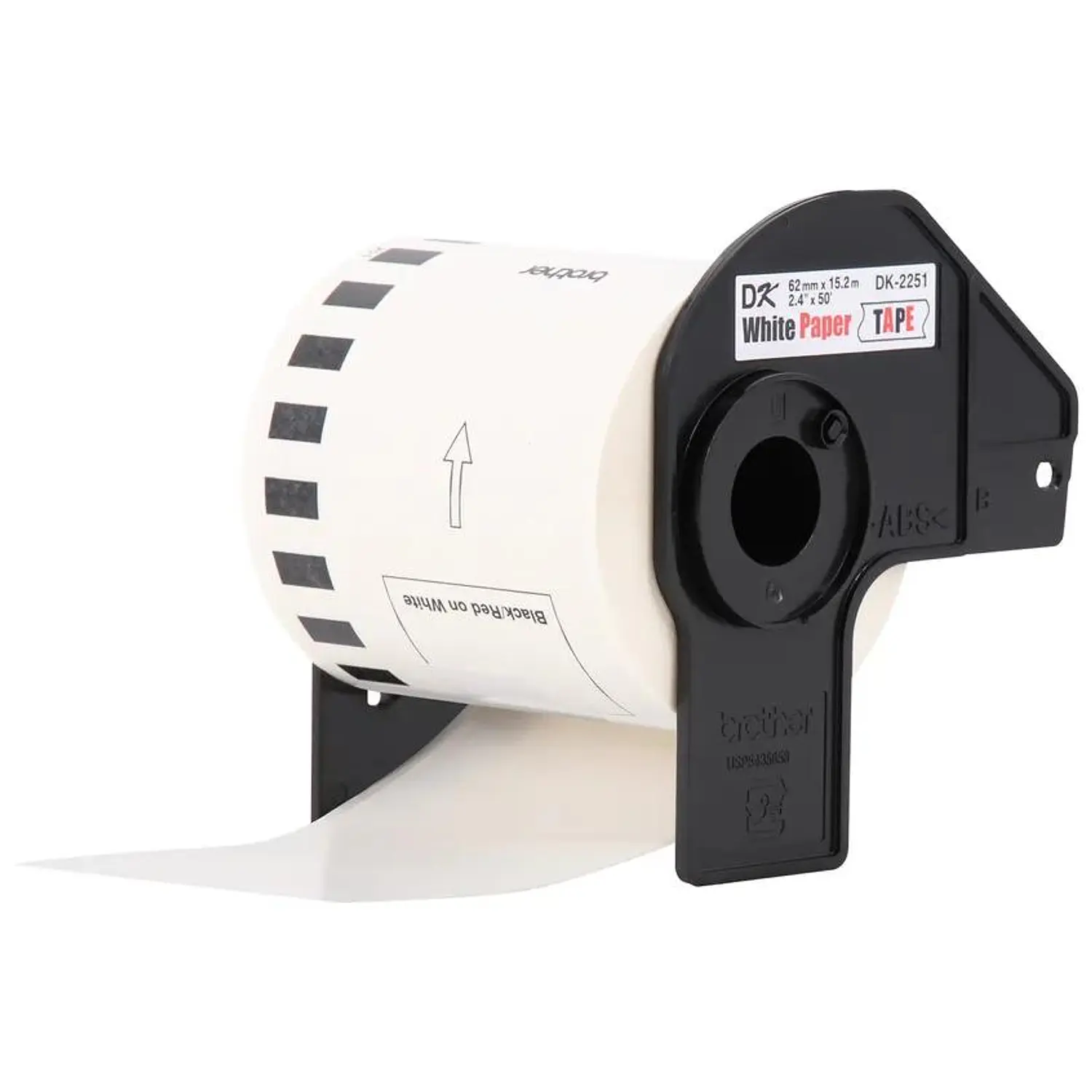 Brother DK-2251, Rollo Continuo Bicolor Negro/Rojo, 62 mm x 15.2 m, Blanco 4