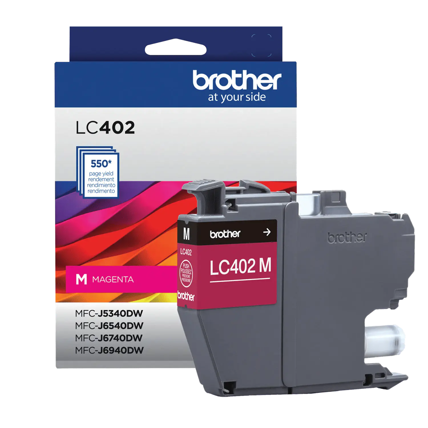 Brother LC402MS, Cartucho de Tinta Magenta Original, Rendimiento Estándar, 550 Páginas 1