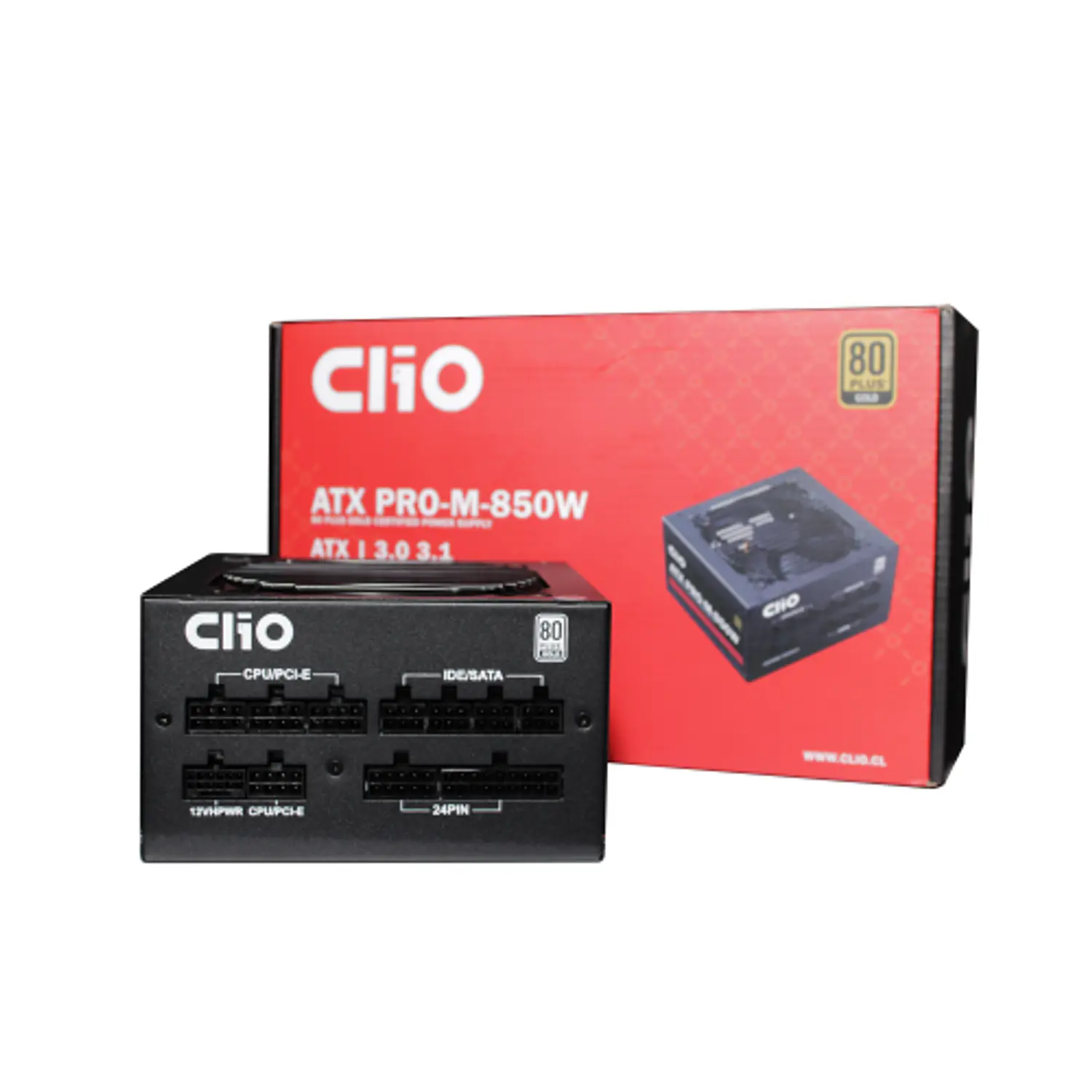Clio PRO-M-850W, Fuente de Poder 850W, Full Modular, ATX 3.1, PCIe 5.1, 80 PLUS Gold 1