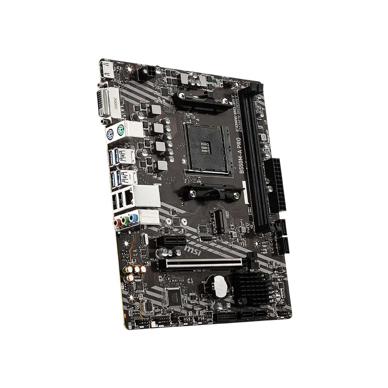 MSI B550M-A PRO, Placa Madre Micro-ATX AM4, DDR4 hasta 64GB, PCIe 4.0, M.2, HDMI, LAN 3