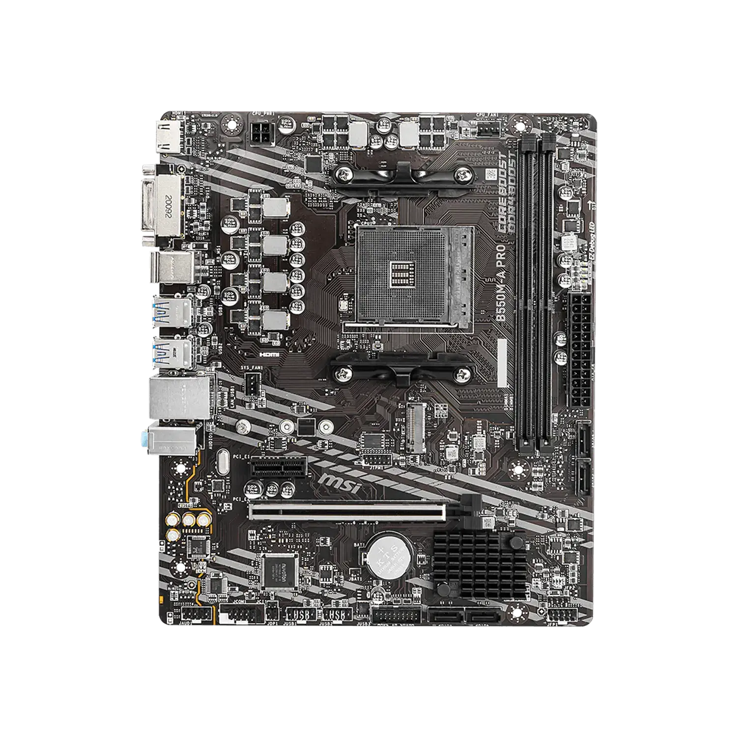 MSI B550M-A PRO, Placa Madre Micro-ATX AM4, DDR4 hasta 64GB, PCIe 4.0, M.2, HDMI, LAN 2