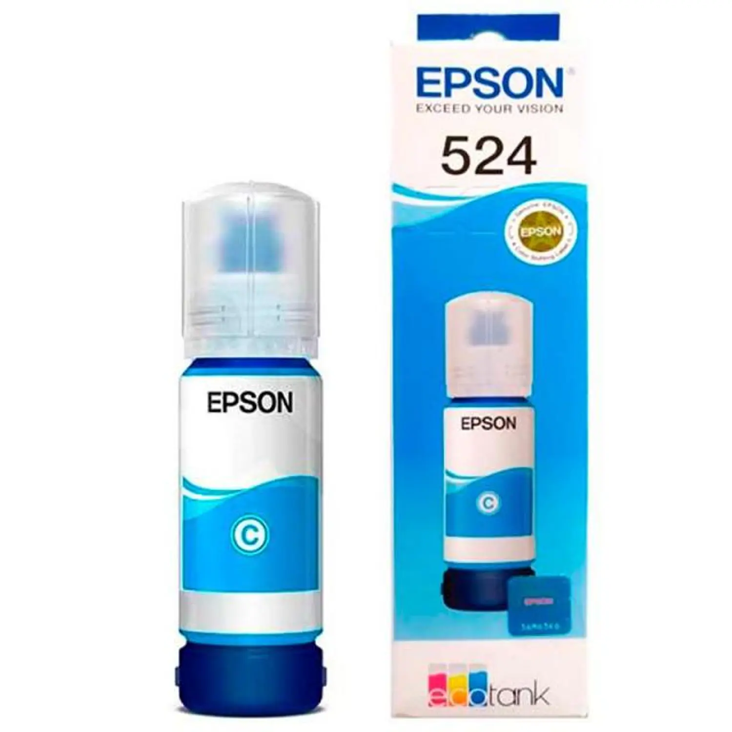 Epson T524220-AL, Botella de Tinta Cian Original