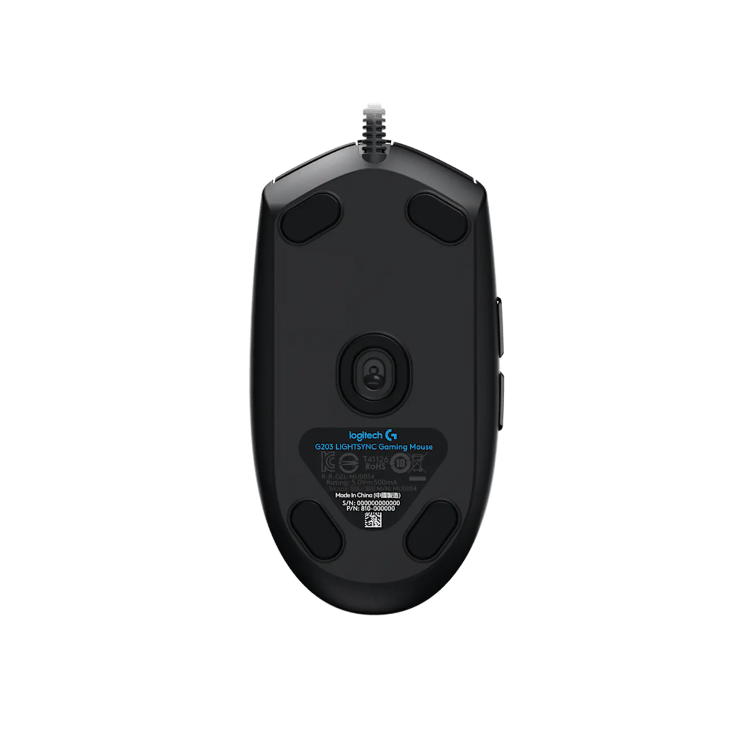Logitech G203 LIGHTSYNC, Mouse Gamer RGB, 8000 DPI, 6 Botones, USB, Negro 3