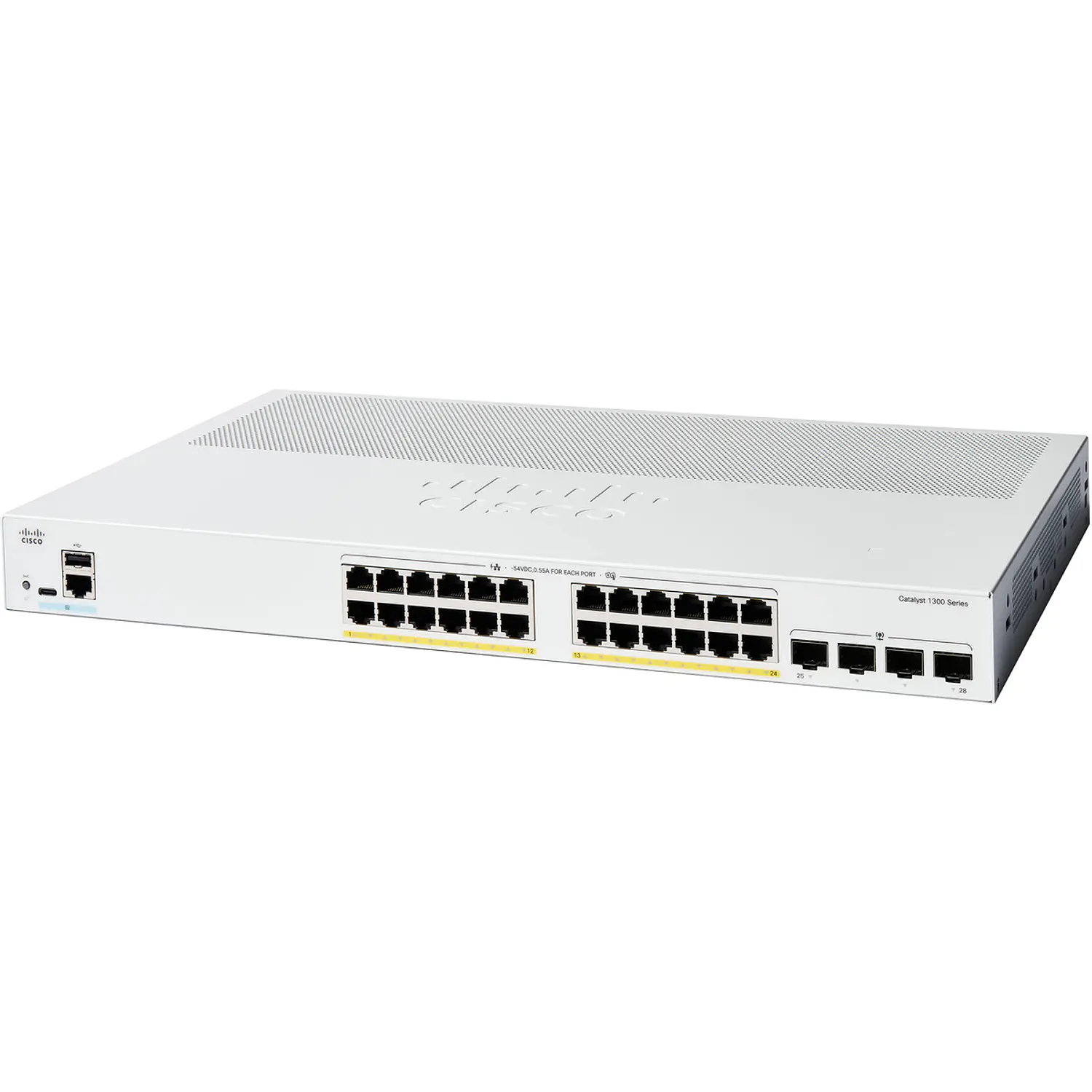 Cisco Catalyst C1300-24P-4G, Switch L3, 24 Puertos PoE+, 4 SFP, 195W, 56Gbps 1