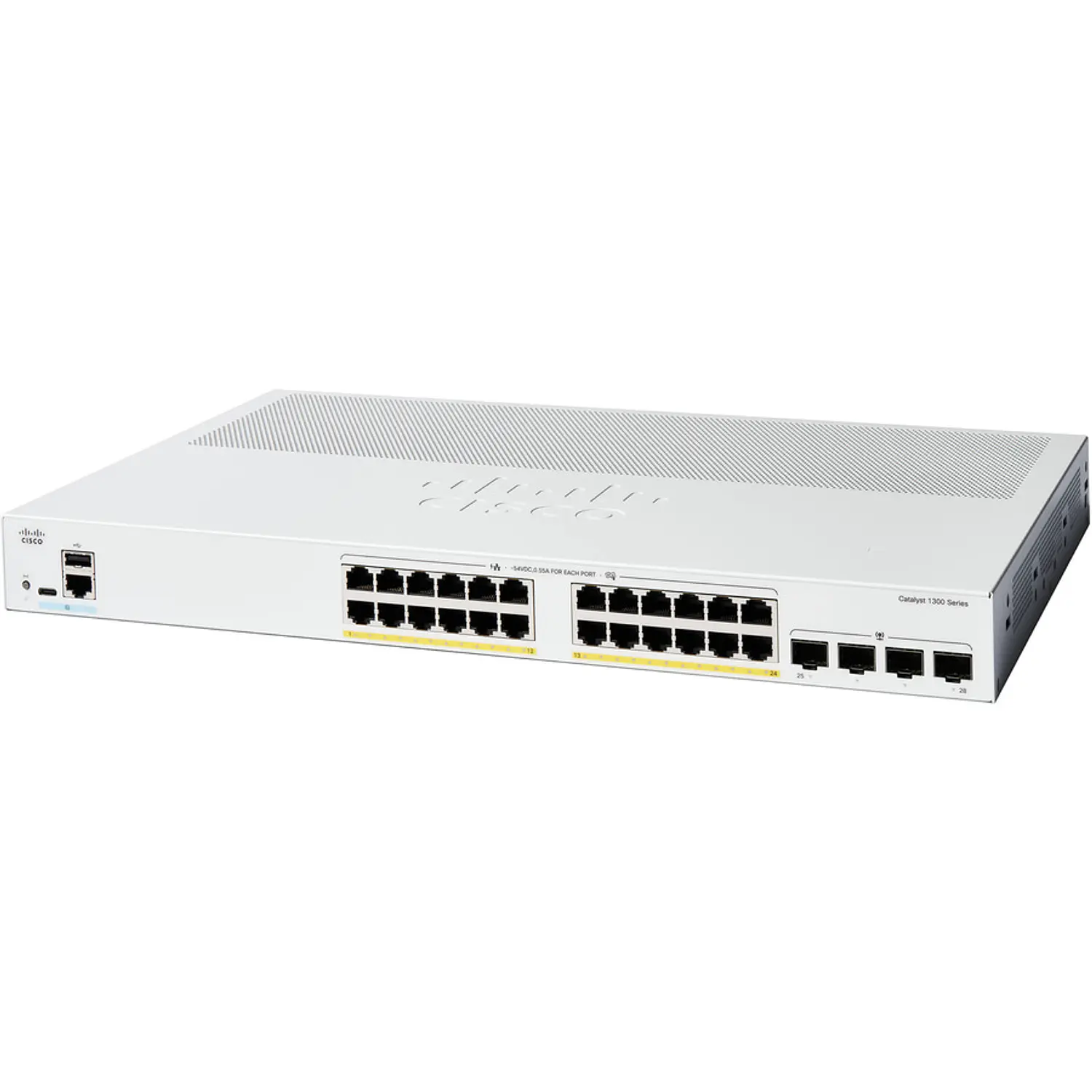 Cisco Catalyst C1300-24P-4G, Switch L3, 24 Puertos PoE+, 4 SFP, 195W, 56Gbps 2