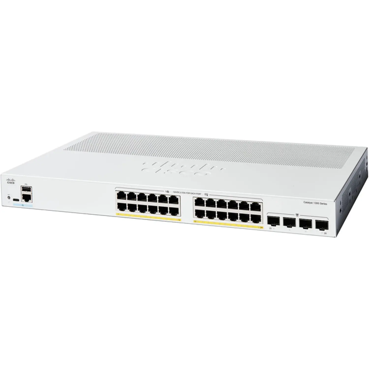 Cisco Catalyst C1300-24P-4G, Switch L3, 24 Puertos PoE+, 4 SFP, 195W, 56Gbps 3