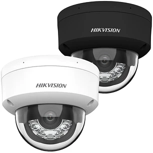 Hikvision DS-2CD2163G2-LIS2U, Cámara IP Domo 6MP, 2.8mm, AcuSense, 2 Micrófonos, PoE, IK10, Blanco