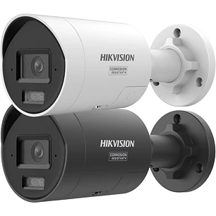 Hikvision DS-2CD2047G3-LI2UY/SRB, Cámara IP 4MP ColorVu, 2.8mm, Audio 2 Vías, Estrobo, IP67, Blanco