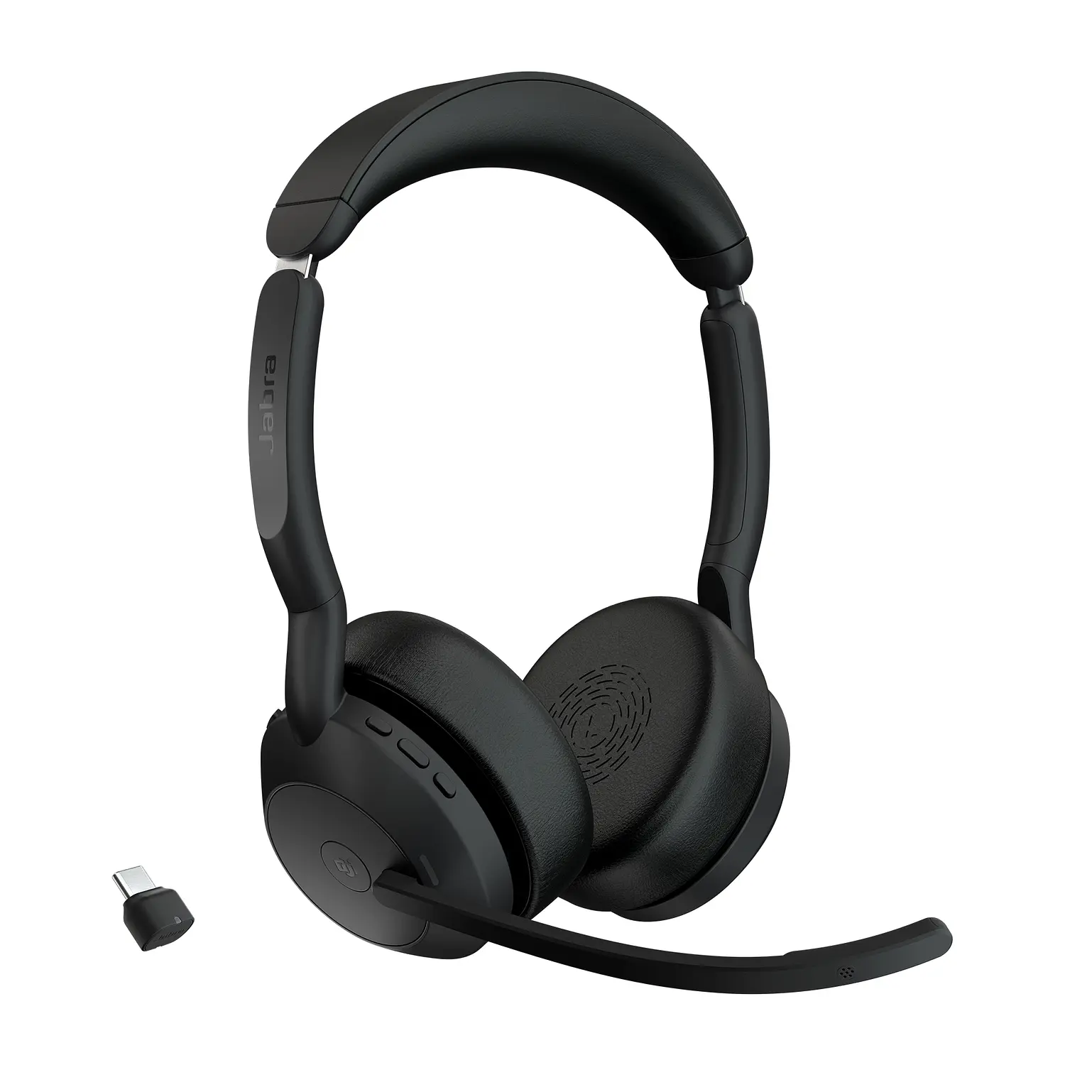 Jabra Evolve2 55 MS Stereo, Audífonos Bluetooth ANC, 4 Micrófonos, USB-C, 18 h, Negro 1
