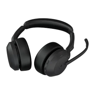 Jabra Evolve2 55 MS Stereo, Audífonos Bluetooth ANC, 4 Micrófonos, USB-C, 18 h, Negro
