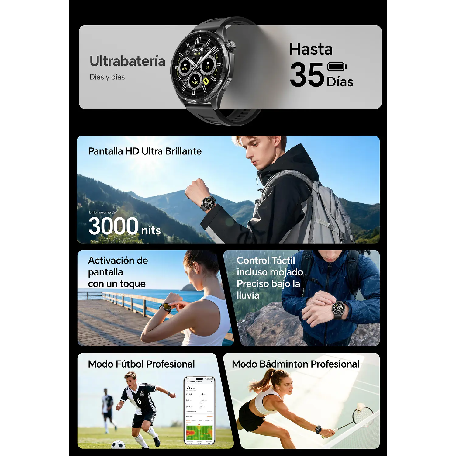 HONOR Watch 6, Smartwatch AMOLED 1.46