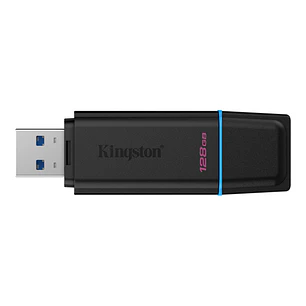 Kingston DataTraveler Exodia, Pendrive 128GB, USB-A 3.2 Gen 1, Negro con Anillo Azul