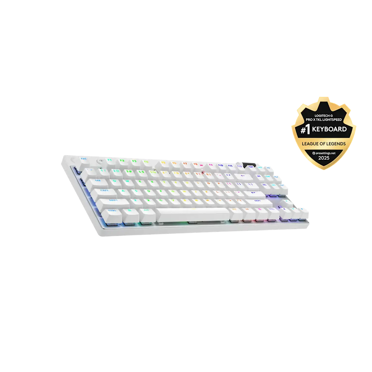 Logitech G PRO X TKL, Teclado Mecánico Inalámbrico, GX Brown, RGB, Blanco 3