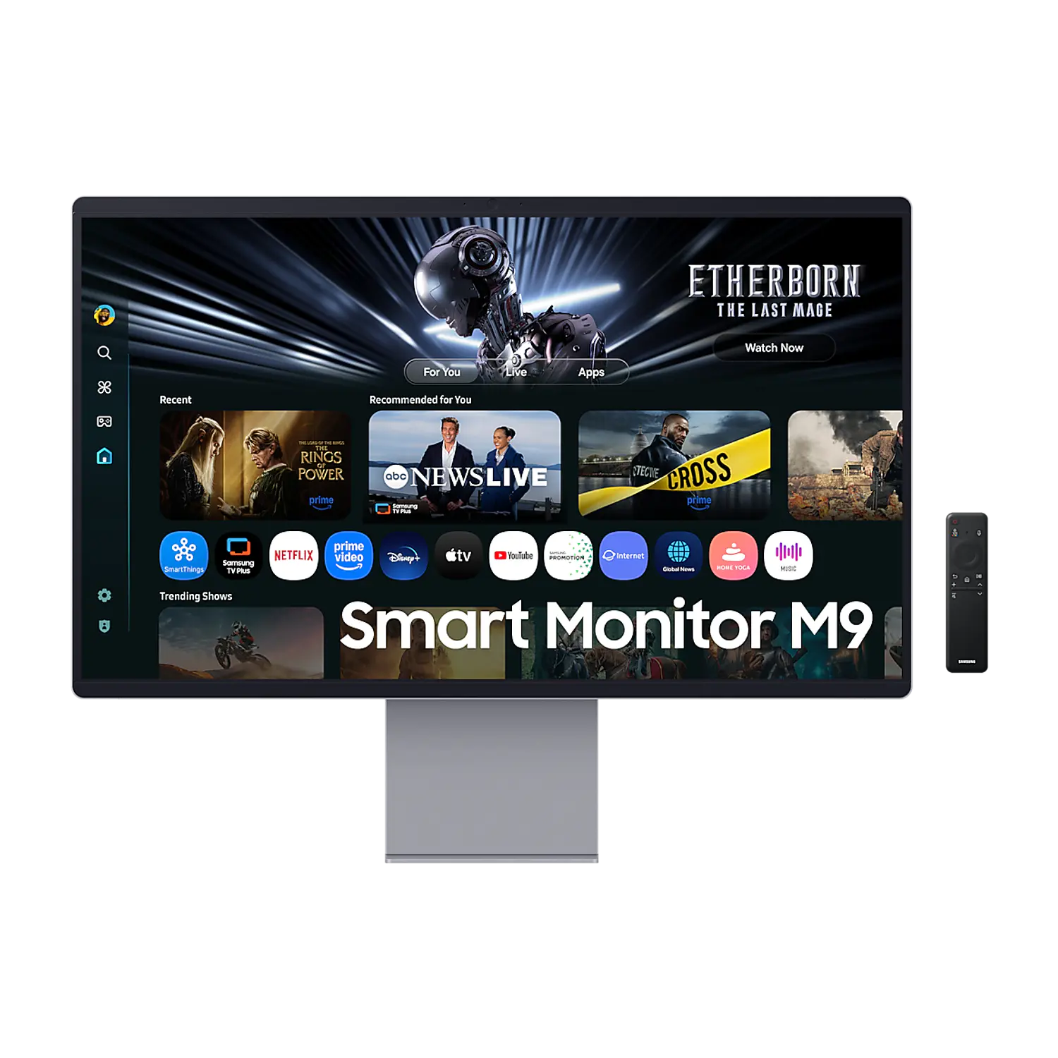 Samsung Smart Monitor M9 LS32FM902SLXZS, OLED 4K, 32 Pulgadas, 165Hz, USB-C 90W, Plata