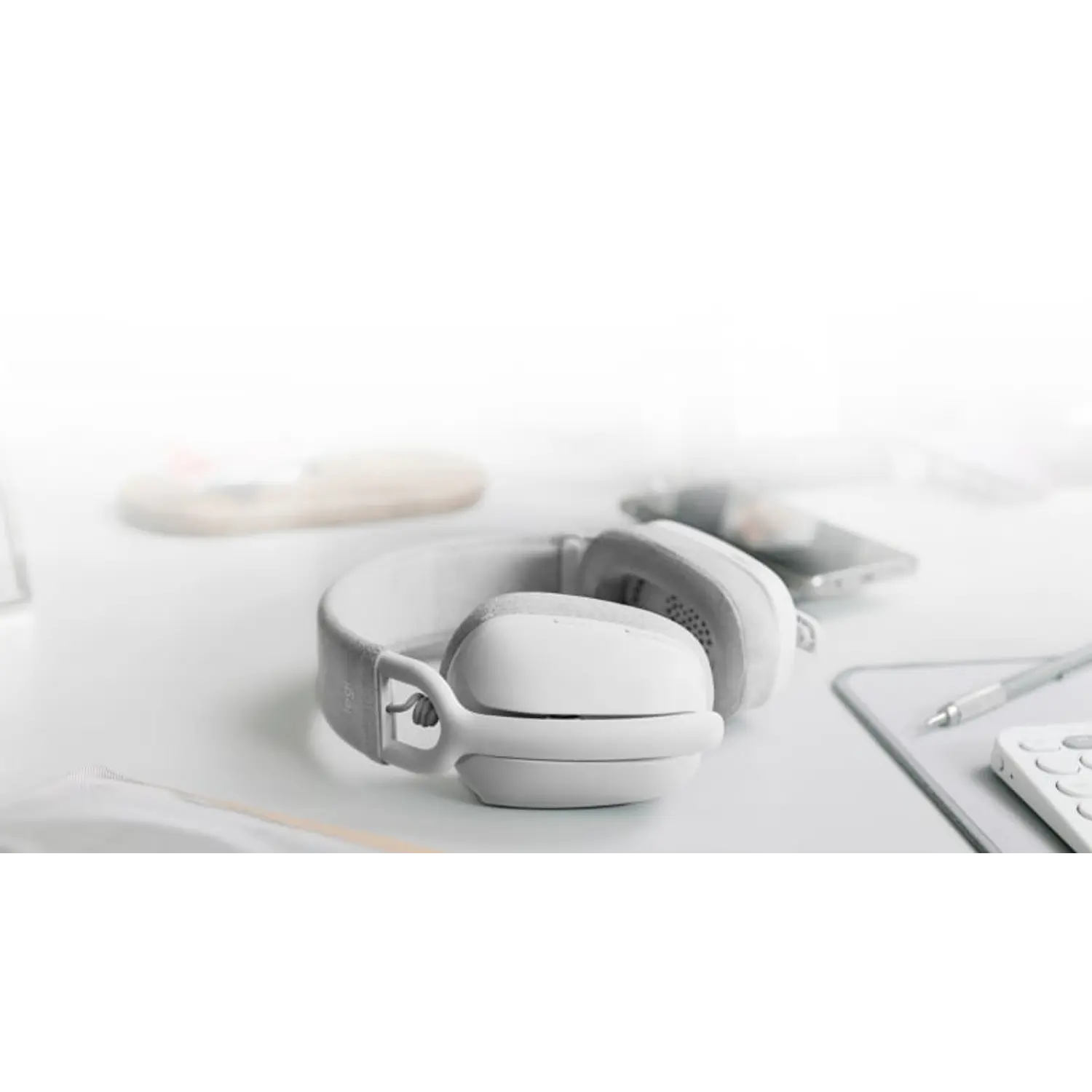 Logitech Zone Vibe 100, Audífono Inalámbrico Bluetooth, Micrófono, 20 Horas, Blanco Hueso 2