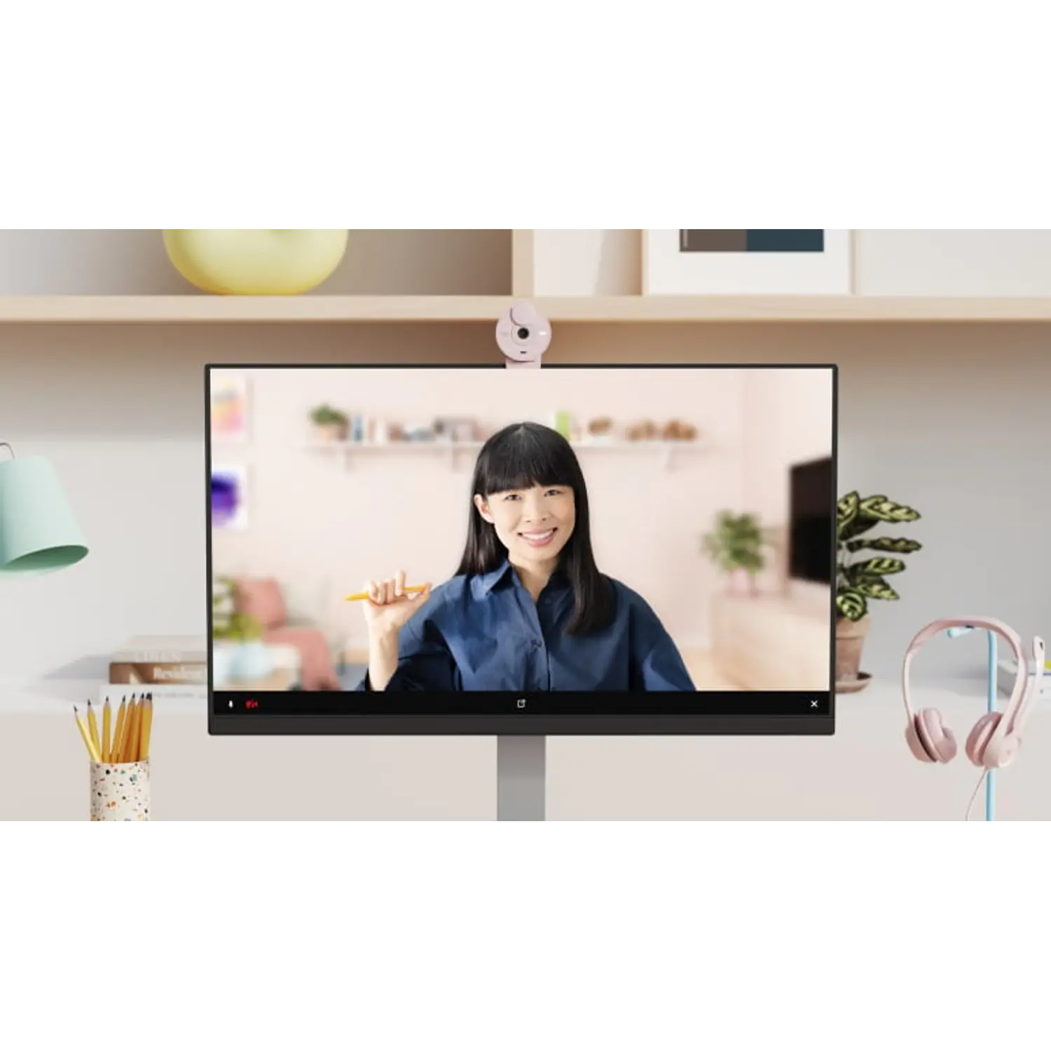 Logitech Brio 300, Webcam Full HD 1080p, Micrófono con Reducción de Ruido, USB-C, Grafito 9