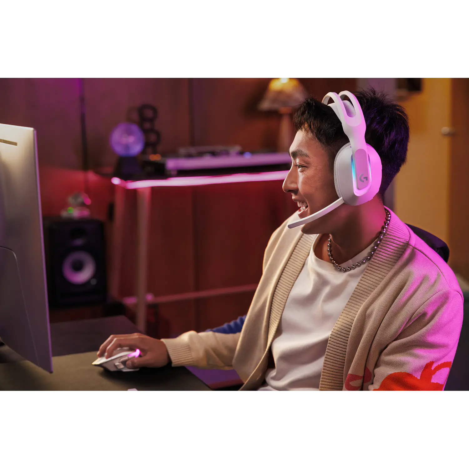 Logitech G522 LIGHTSPEED, Audífono Gamer Con Micrófono, 40 mm, Bluetooth, RGB, Blanco 8