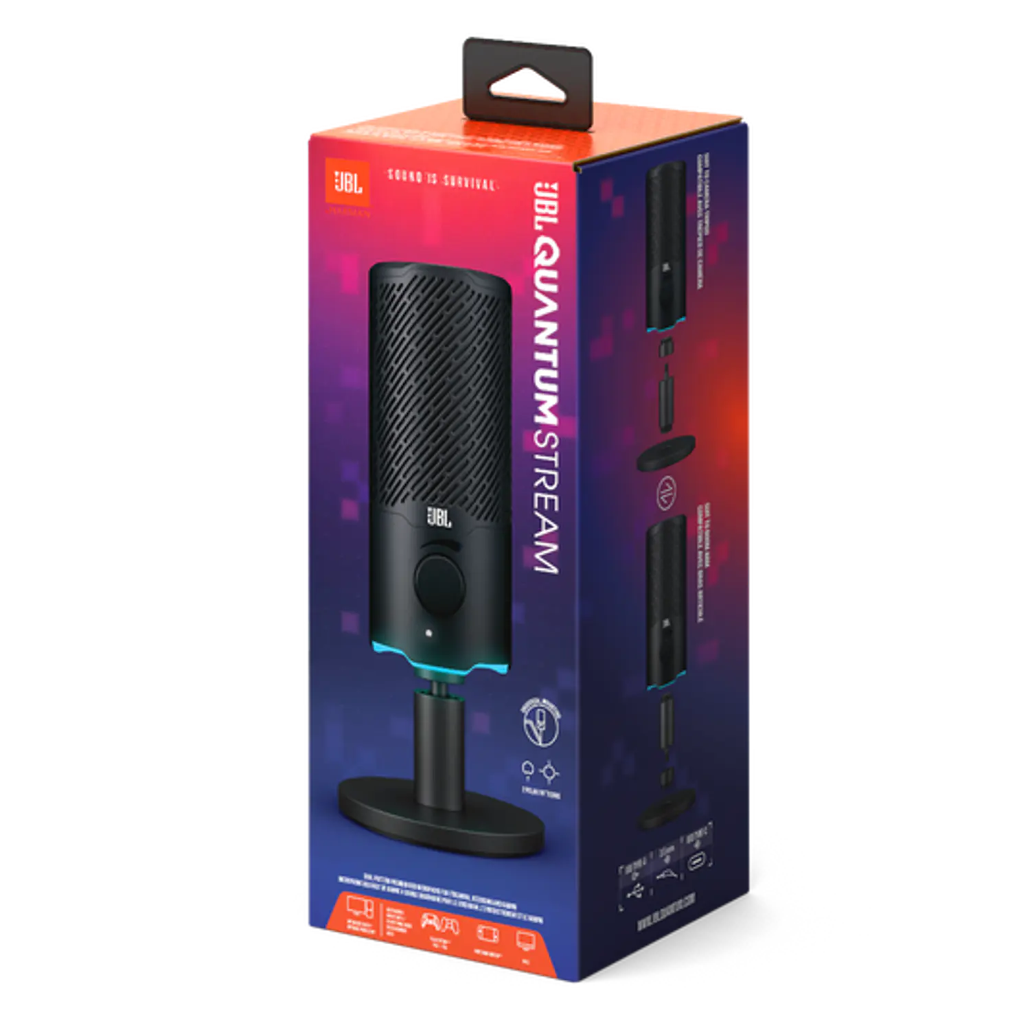 JBL Quantum Stream, Micrófono Gamer USB, 96kHz, Cardioide/Omnidireccional, RGB, Negro 12