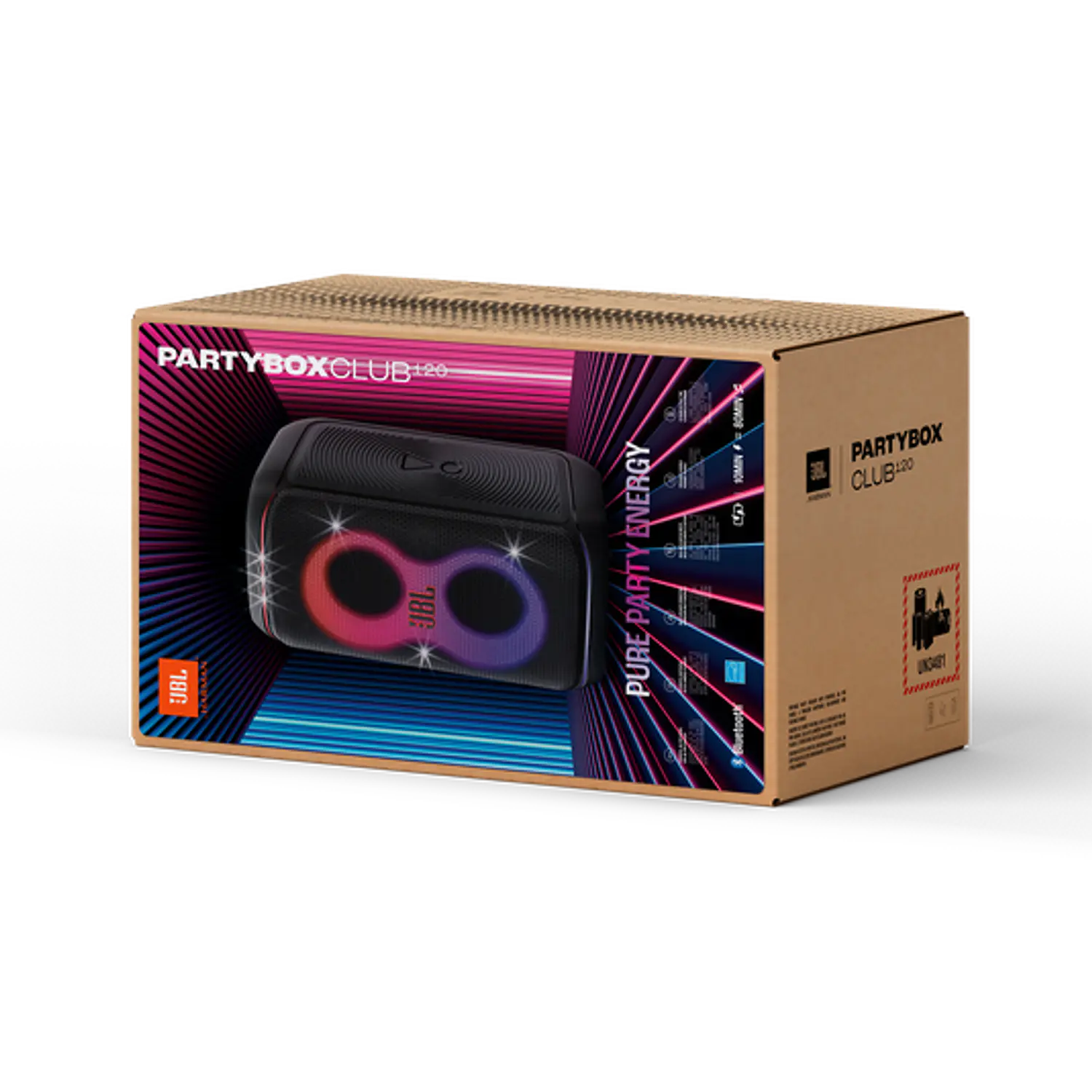 JBL PartyBox Club 120, Parlante Bluetooth 160W, Luces, Karaoke, IPX4, Negro 11