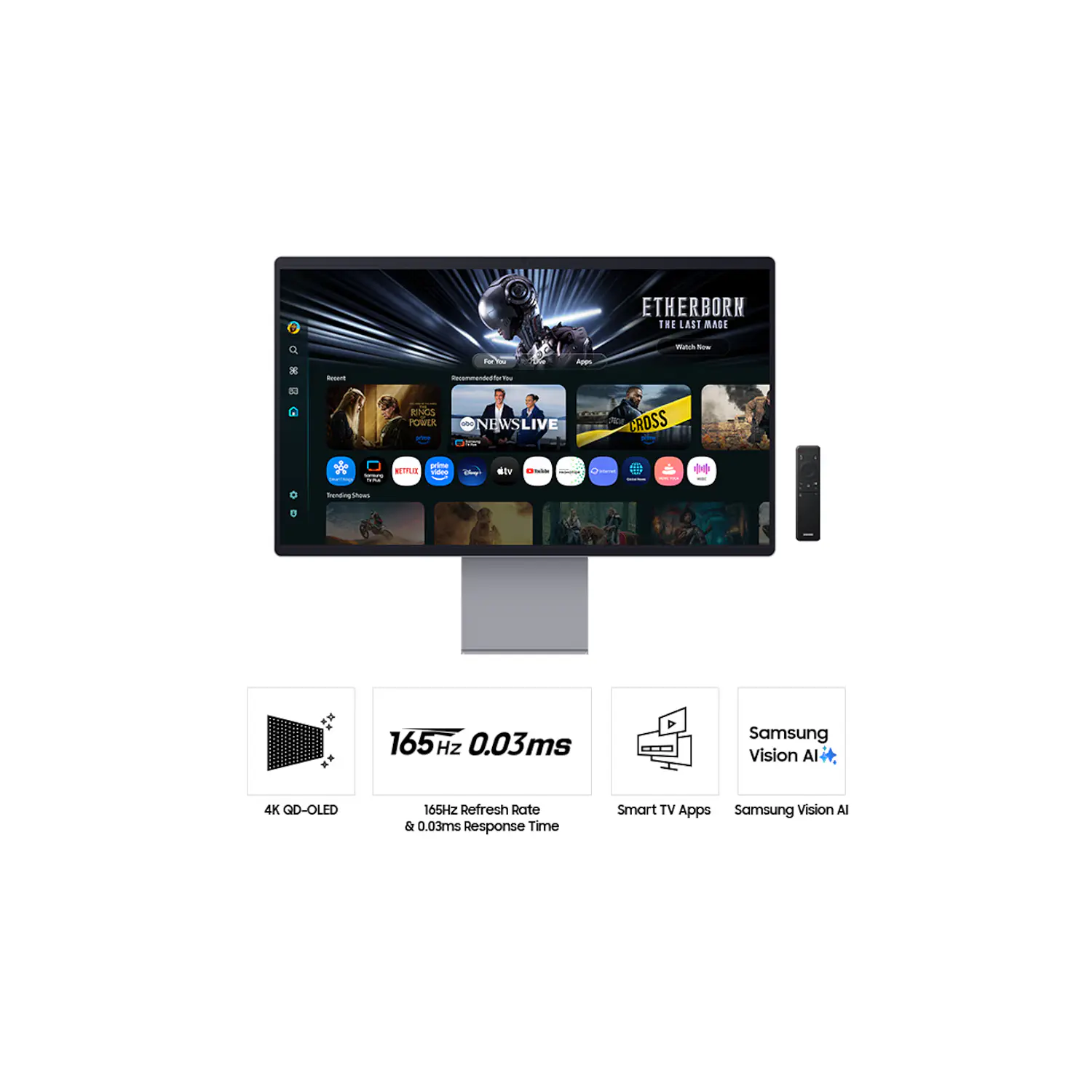 Samsung Smart Monitor M9, OLED 4K, 32 Pulgadas, 165Hz, 0.03ms, USB-C 90W, HDMI 2.1, DP 1.4 21