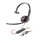 Poly Blackwire 3210, Audífono Monoaural Cableado USB-C, Micrófono, Adaptador USB-A, Negro - Miniatura 1