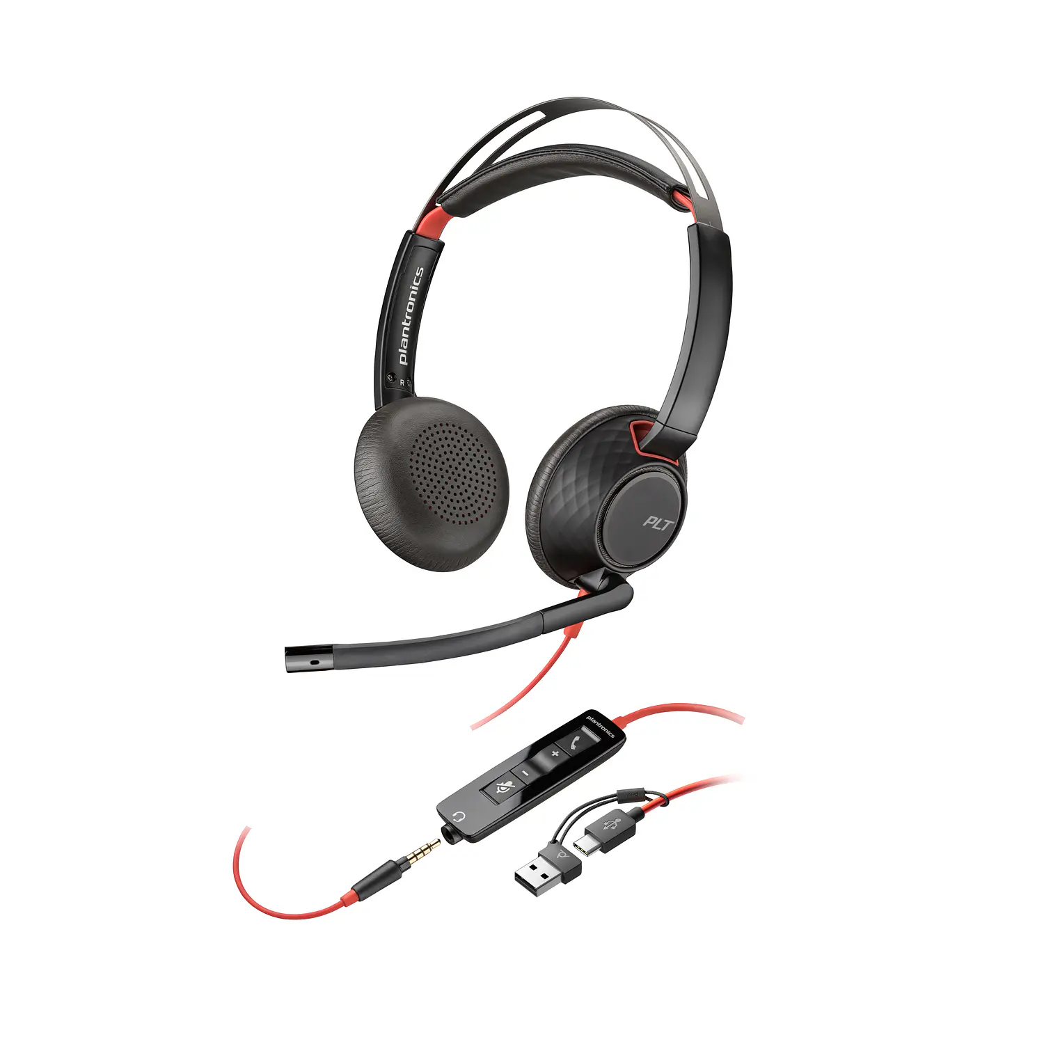 Poly Blackwire 5220 8X231AA, Audífono Estéreo USB-C, USB-A, 3.5 mm, Micrófono, Negro 1